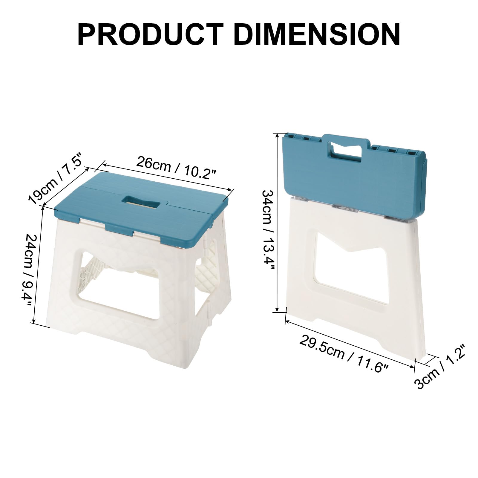 NATUMO® - Sgabello pieghevole di alta qualità, portata 150 kg, per cucina, bagno, giardino, per bambini e adulti