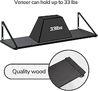 Vista 6 de BAMEOS Estantes flotantes de 24 x 8 pulgadas, juego de 3 estantes de pared de madera rústica, estantería para sala de estar, oficina y dormitorio