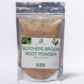 Herb To Body Butchers Broom Root Powder - Ruscus Aculeatus, Non GMO, Gluten Free & Vegan, Ideal for Tea, Herbal Preparations, Blends & Traditional Use Wildcrafted 4oz