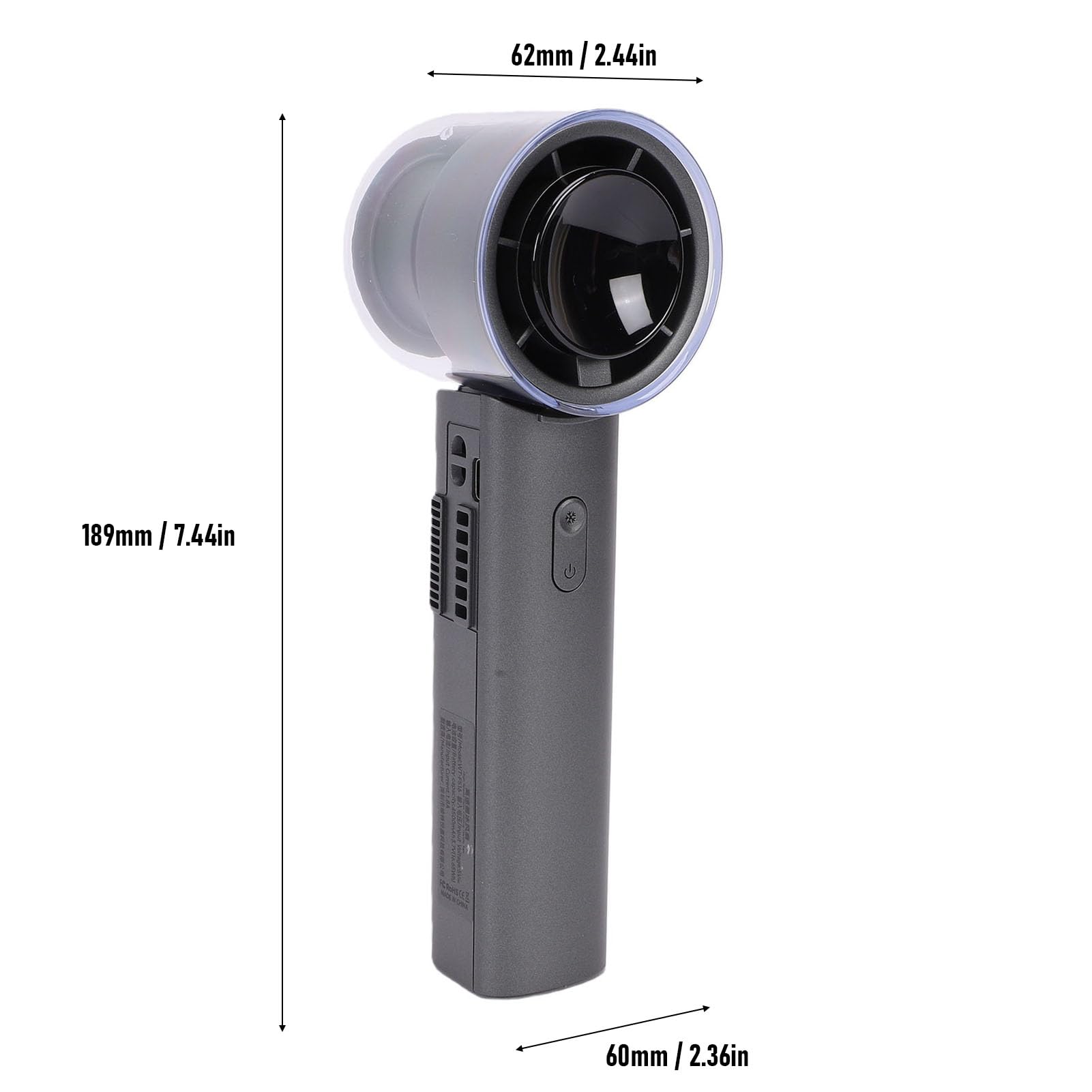 Tragbarer Handventilator, über USB Wiederaufladbar, Faltbar, Eiskühlung, Mini-Ventilator mit 6 Geschwindigkeiten, Kleine Persönliche Handventilatoren für Büro Outdoor Reisen (GREY)
