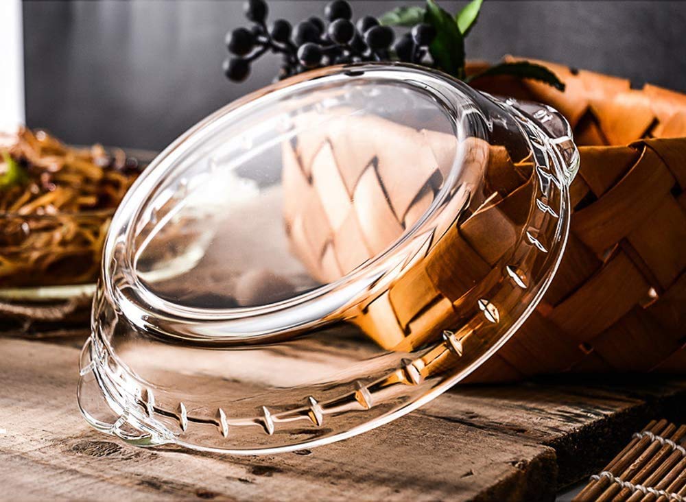 ARUZEN Pie Plate Easy Grab Glass Pie Pan with Handles Pie Baking Dish for Apple Pie Quiche and Cheesecakes, (700ml) (1)