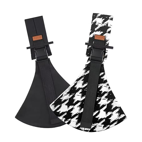 Paquete de 2 portadores para bebé, portabebés, ligero, portátil, diseño ergonómico, apto para viajes, seguros y seguros (negro + pata de gallo)