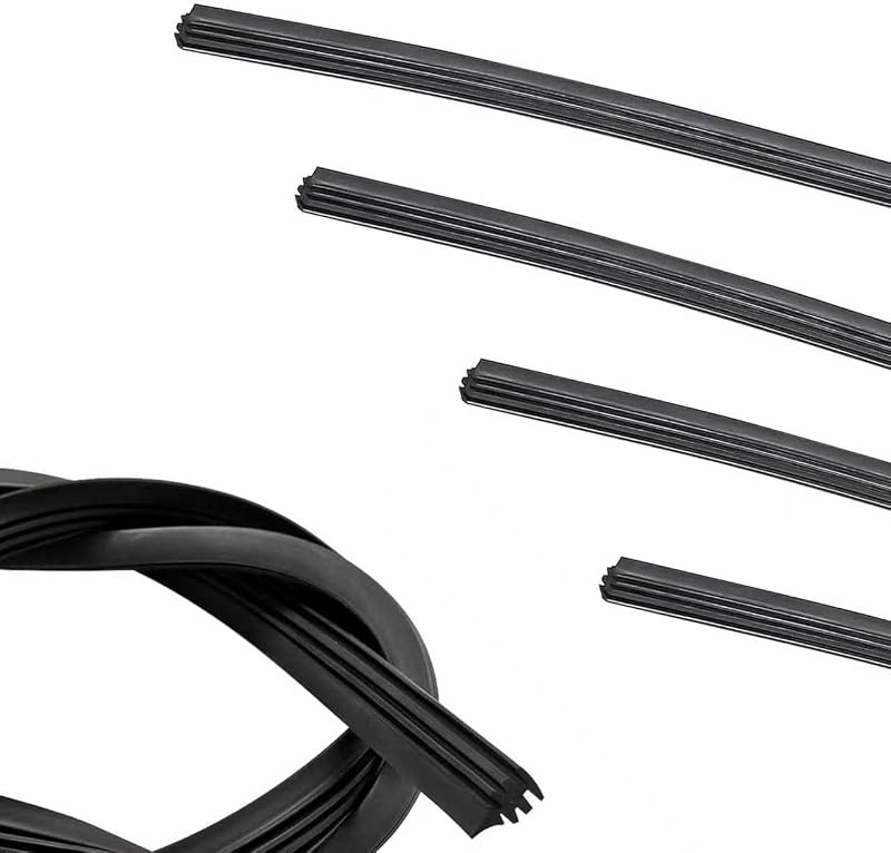 Refil de Palheta de Para-brisa Bawkars em Silicone Sem Armação 28" – Kit com 4 unidades