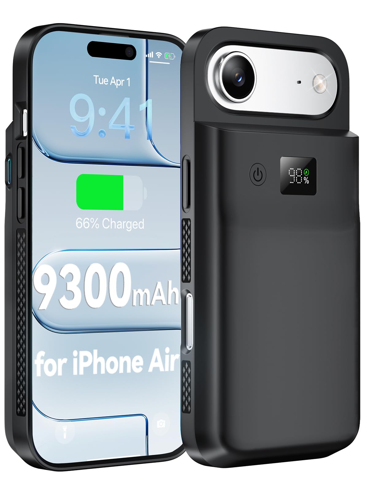 GagaKing Coque Batterie pour iPhone Air, 9300mAh 20W, Rechargeable avec Batterie Externe Chargeur Coque pour iPhone Air(6,5")