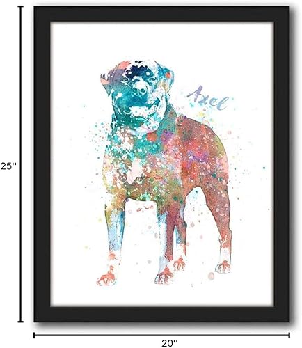 Vista 156 de Regalo personalizado para perros y amantes de los perros. Estilo acuarela. (lienzo enmarcado de 20 x 25 pulgadas, Golden Retriever)