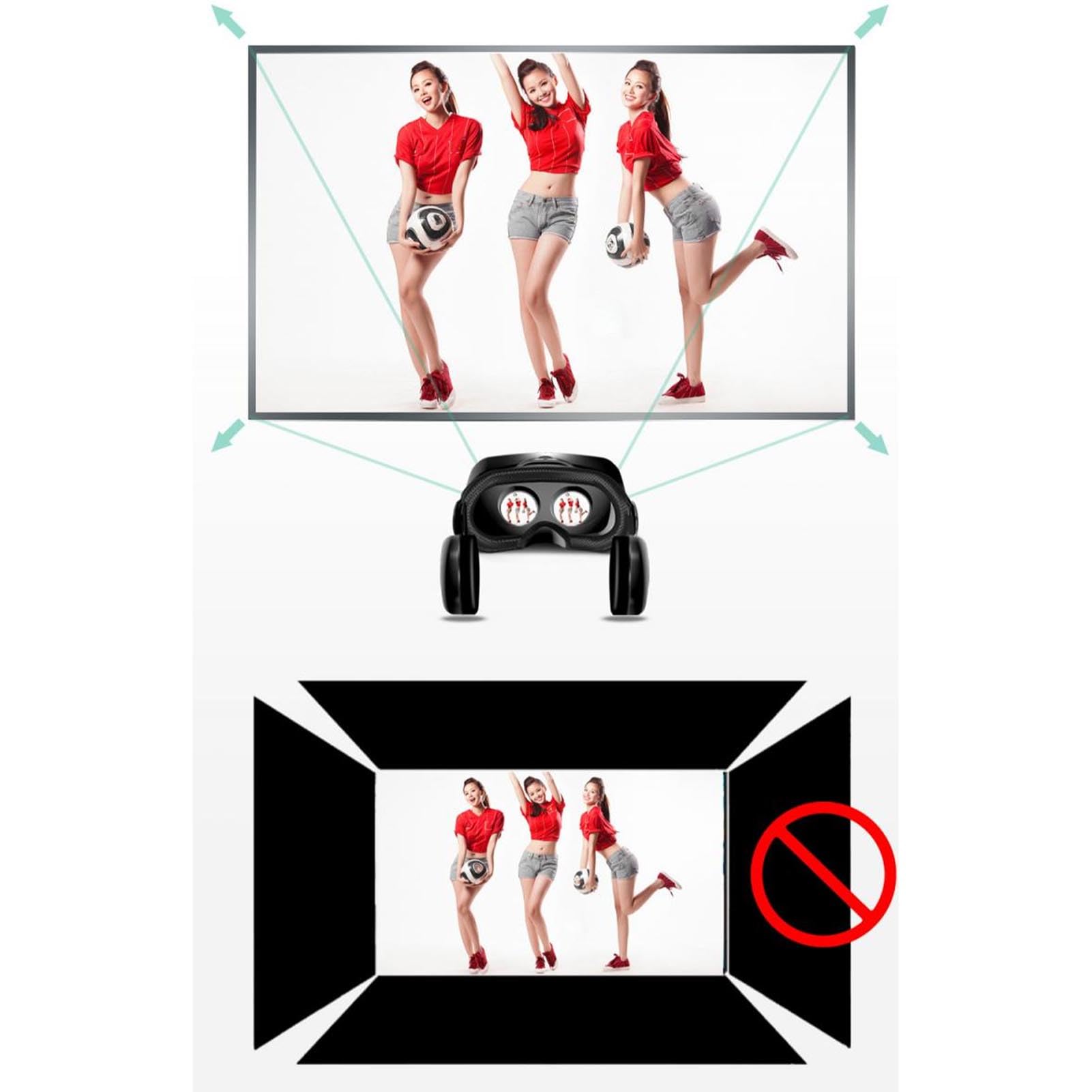 Cuffie per Occhiali VR, Casco per realtà Virtuale 3D per Smartphone da 5-7 Pollici per TV, Film per Telefono, Istruzione e Videogiochi Compatibili con IOS, Android