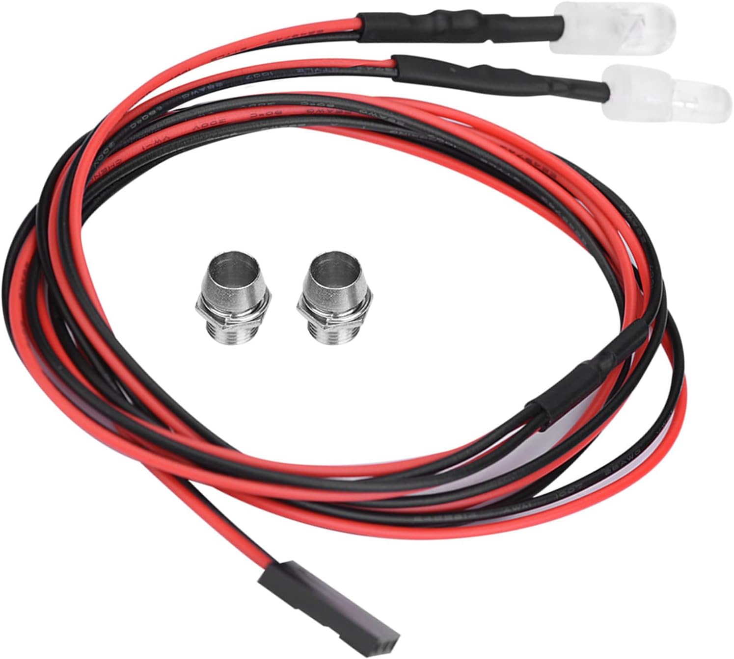 Generic RC Car Accessory High Simulation LED Lights Easy Install for 1/10 Model Drift Vehicle 2PCS 5mm Headlights White/Blue/Red Colors (No. 12 red light)