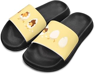Jeiento Kids Slides Slip On Beach Sandals Anti Skid Sole Comfy Youth Boy Girl Pool Shoes Cute Cartoon Slippers for Indoor Outdoor