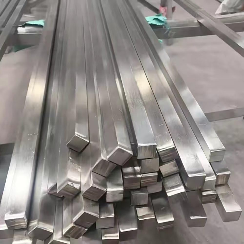 Barra in acciaio inox, barra quadrata 304, materiale durevole dell'asse di supporto, lunghezza 300 mm, ideale per varie applicazioni