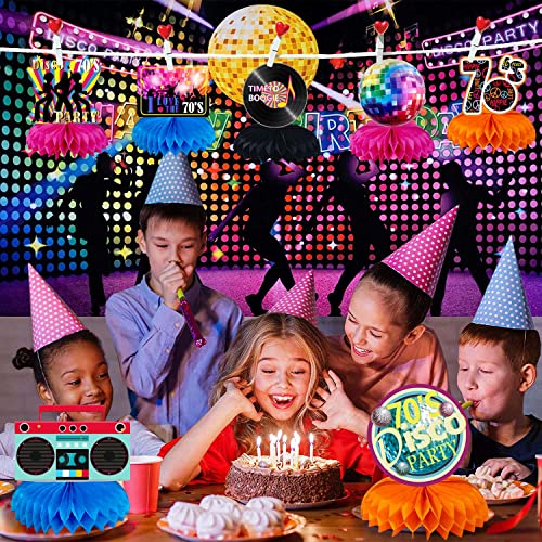 9 Pcs Disco Honeycomb Centerpieces Back To 70S Disco Party Decorations Table Paper Centerpieces Table Toppers For Neon Night Birthday Hip Hop Props Nostalgic Birthday Party Supplies #TOP4