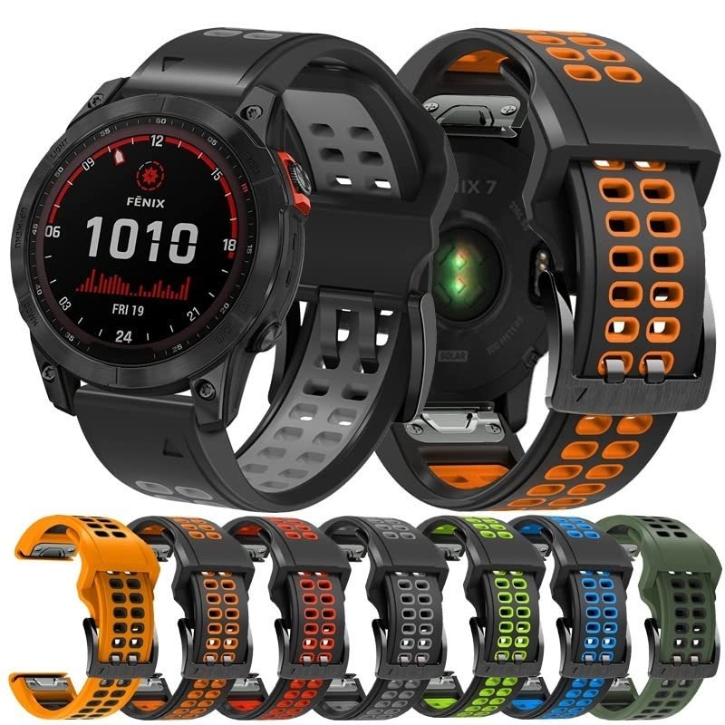 Correa de silicona de 22mm compatible con Forerunner 945 y Fenix 7 7