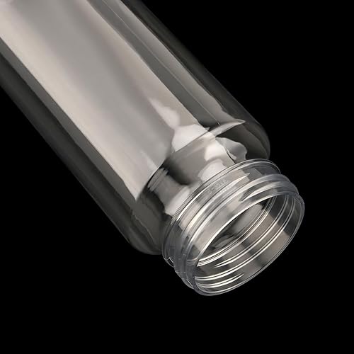 Miniatura 3 de ZOENHOU 18 botellas sensoriales de plástico transparente – Botellas reutilizables de jugo y bebidas de 14 onzas con tapas negras