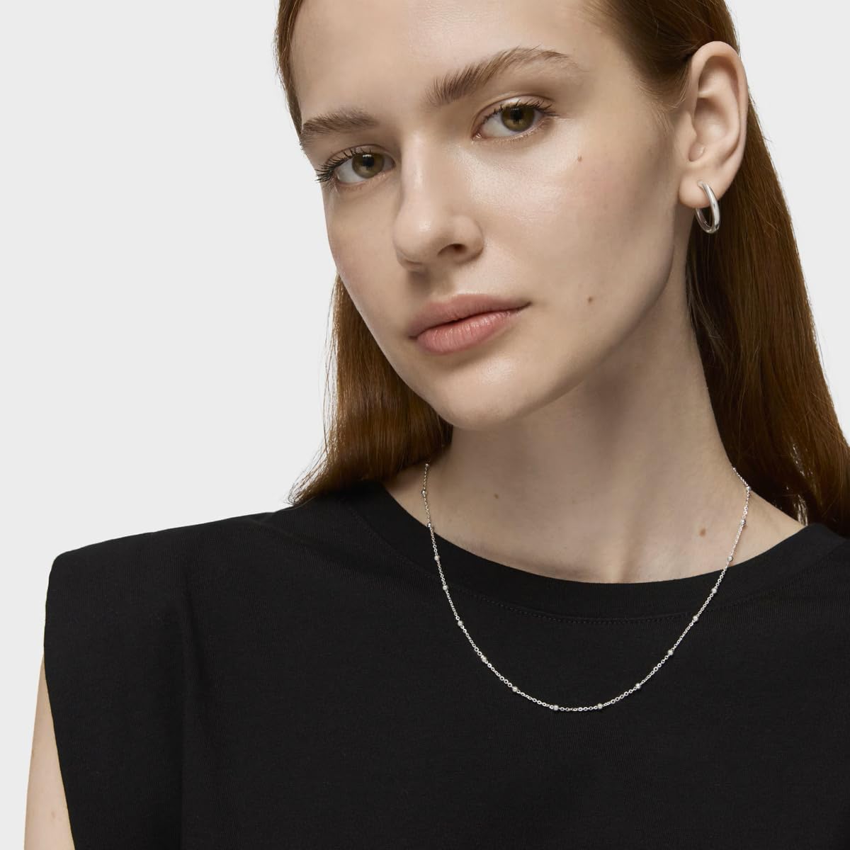 TOUS Gargantilla de Plata de Primera Ley para Mujer con Bolas Intercaladas,Versátil, Colección CHAIN