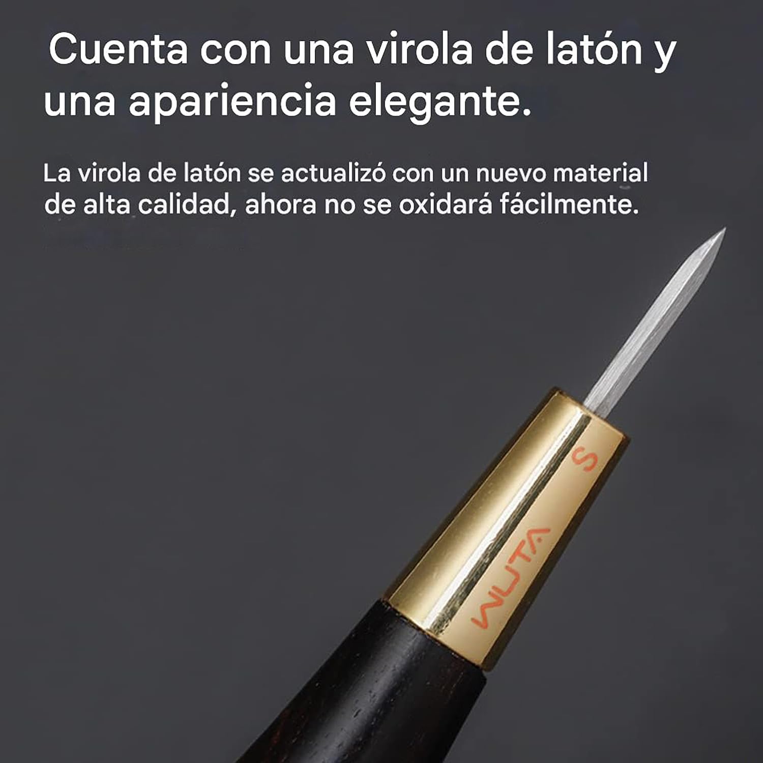 WUTA Punzón de cuero, madera negra de ébano y punzón de latón, herramienta de cuero para el procesamiento de cuero de costura de cuero(S+M+L)