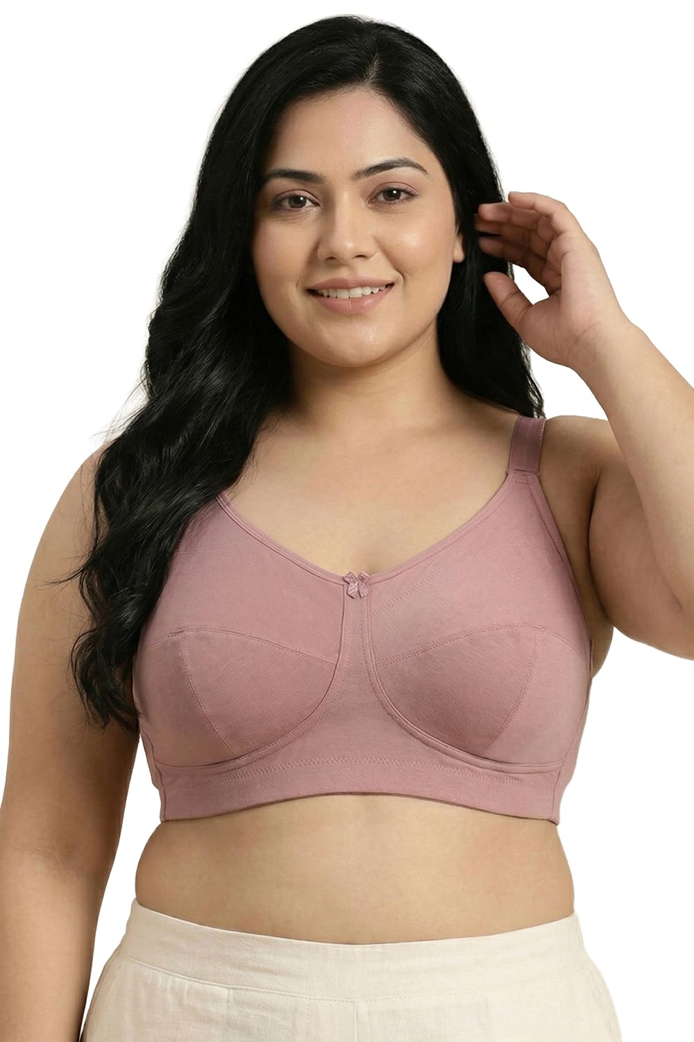 zivame True Curv Double Layered Non Wired Full Coverage Super Support Bra-Garnet Rose-picture-27