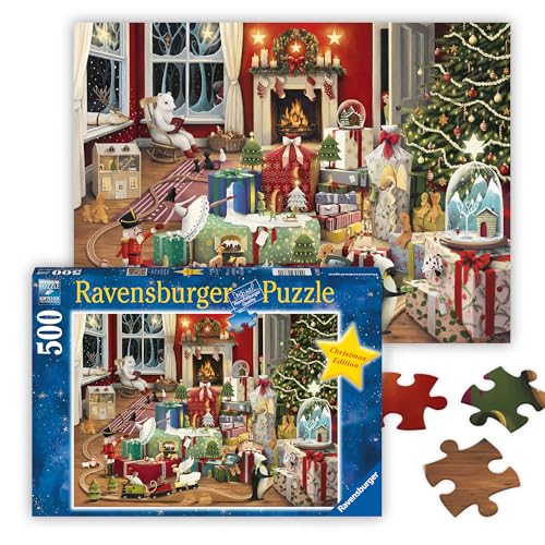 Ravensburger Enchanted Christmas 500 Piece Jigsaw Puzzles for Adults & Kids Age 10 Years Up, Multicolor, 16862