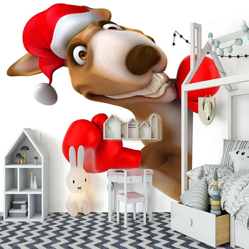 Papier peint 3D cerf de Noël DIY canevas autocollant salon 150x105 cm