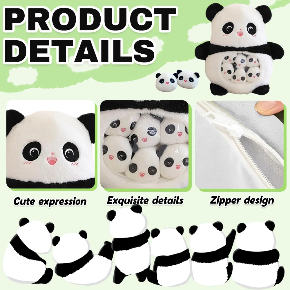 Rppiup Plush Pillow, Cute Snack Pillow, Stuffed Animal Toys with 6 Removable Baby, Soft & Huggable Plushie Toy - Image 3