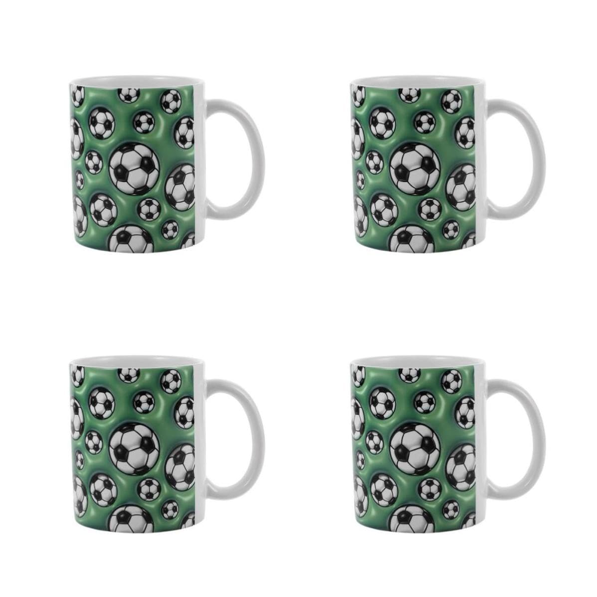 TOPBATHY 4 Pezzi Tazza da Calcio in Ceramica per Appassionati di Football