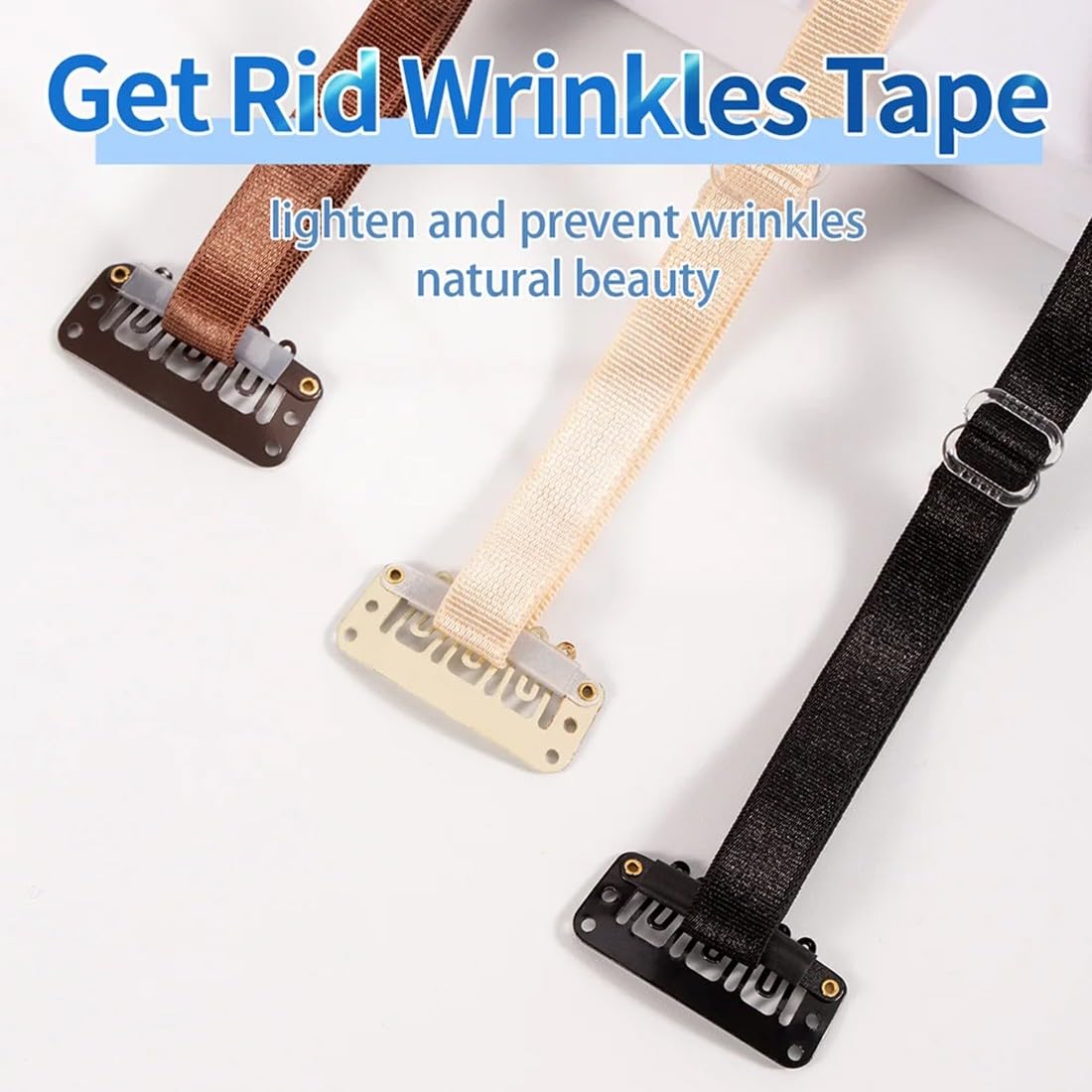 3 Piezas Face Lift Band Face Lifting Hairpins, Cinta de levantamiento facial instantáneo, para Eliminar las Arrugas en la Cola de los Ojos, 3 Unidades (Negro + Marrón+Albaricoque)