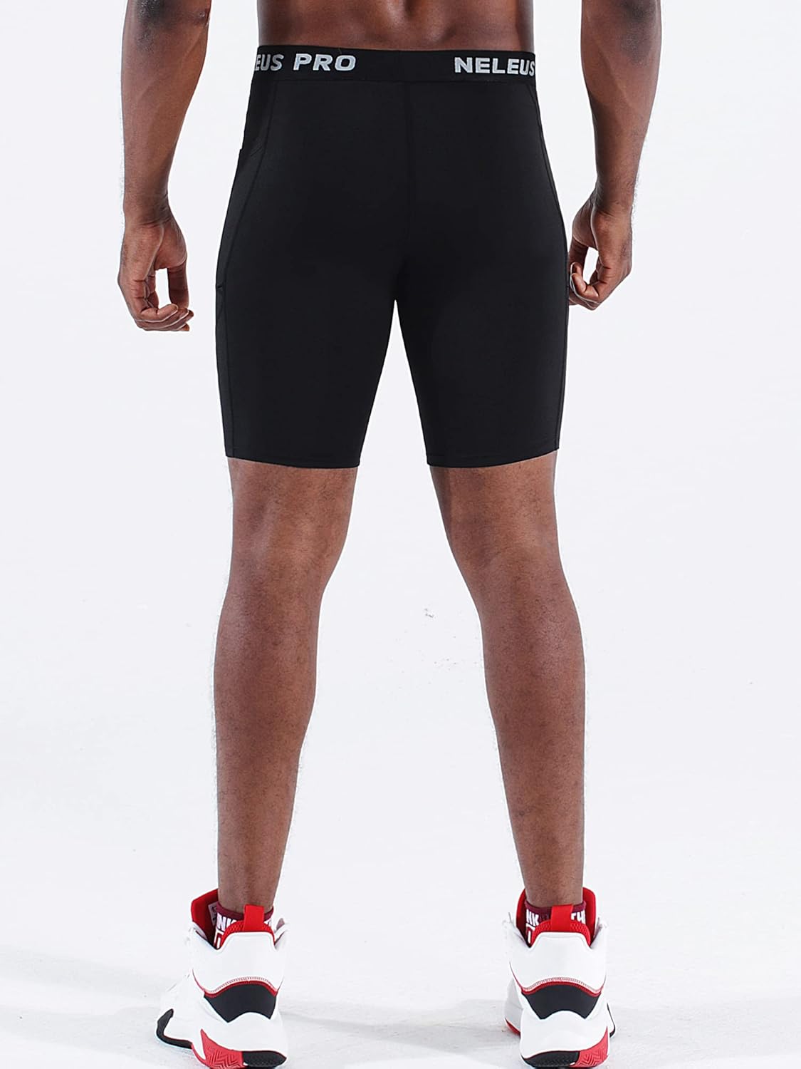 NELEUS Men's 3 Pack Running Compression Shorts with Pockets - Image 5