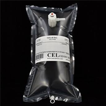 Tedlar Bag 0.5L - Air Sampling - Gas Sampling - PVF Film - Polypropylene Fitting Valve Pack of 10