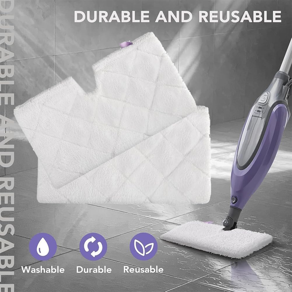 Sgizoku S3501 S3601 Steam Mop Replacement Pads for Shark S3501 S3601 S3550 S3801 S3901 S3601D S3801CO S3901D S3455K S2902 SE450 Steam and Scrub Pocket Mop Steamer Pads (4 Soft Pads)