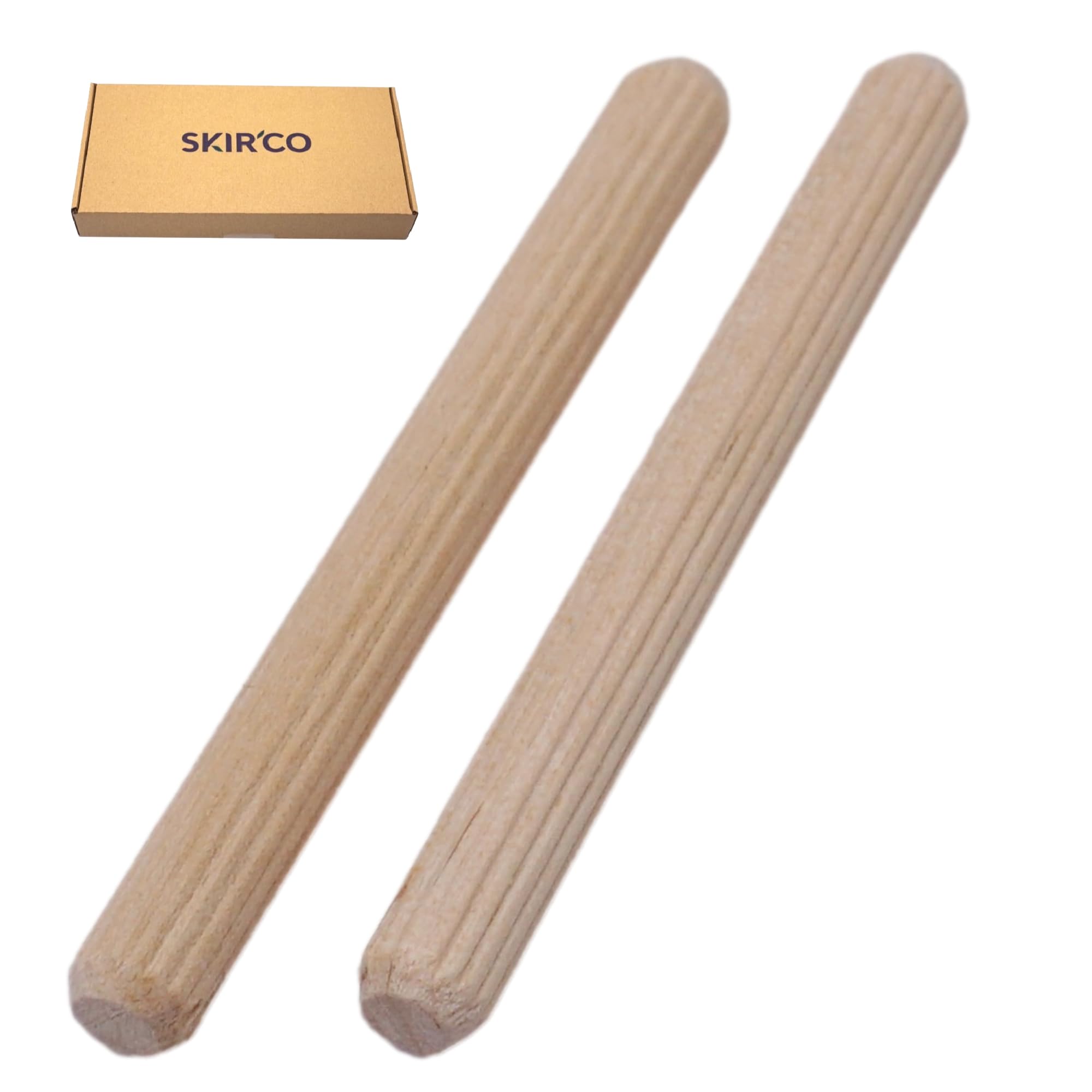 SKIR'CO (100 pezzi) Tasselli in Legno 6 x 60 mm, Tappi in Legno Scanalati, Perni Scanalati per Mobili, Tasselli Scanalati
