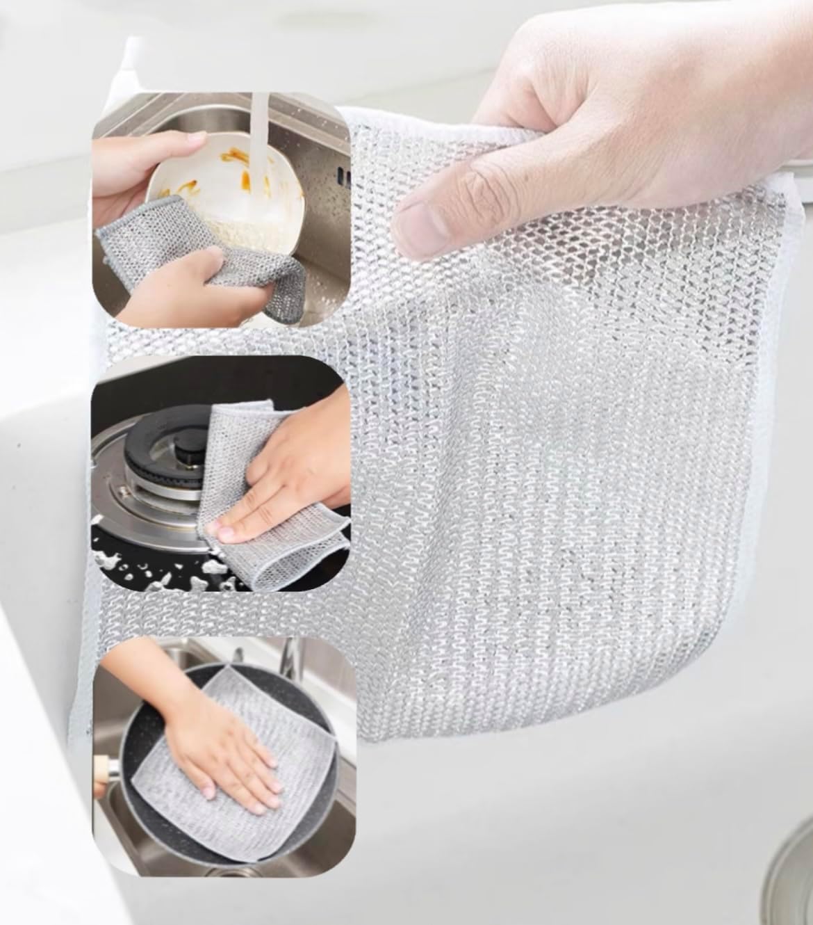 2023 New Multipurpose Wire Dishwashing Rags for Wet and Dry