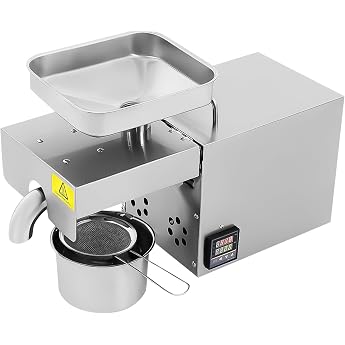 Oil Press Automatic Oil Press 610 W Oil Press Machine for Trade Cold Pressing and Hot Pressing Adjustable Temperature Peanut Kernels Sunflower Seeds 220 V