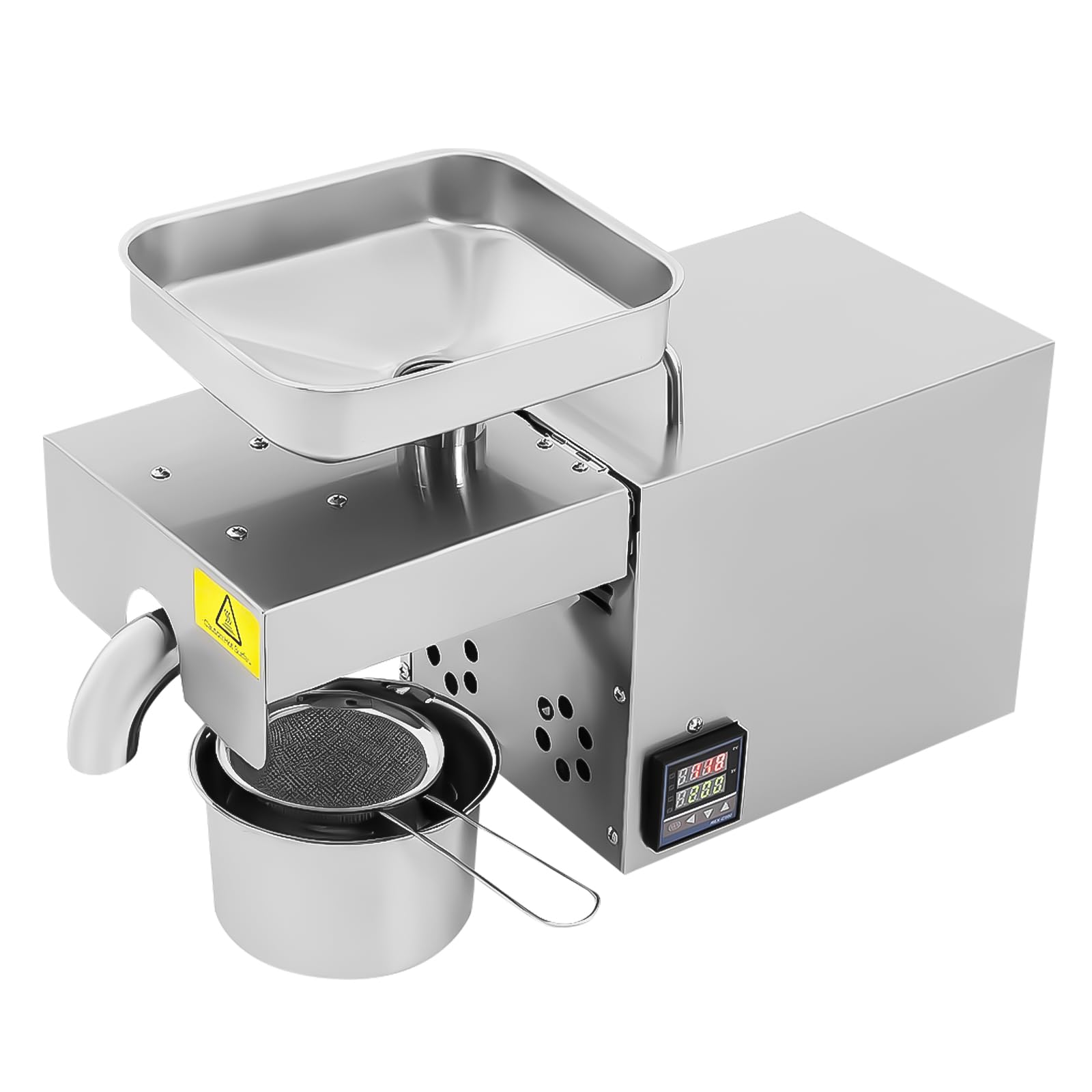Ölpresse Automatische Ölpresse,610W Ölpressmaschine für den Handel,Kaltpressung und Heißpressung,Einstellbare Temperatur,Erdnusskerne, Sonnenblumenkerne,220V