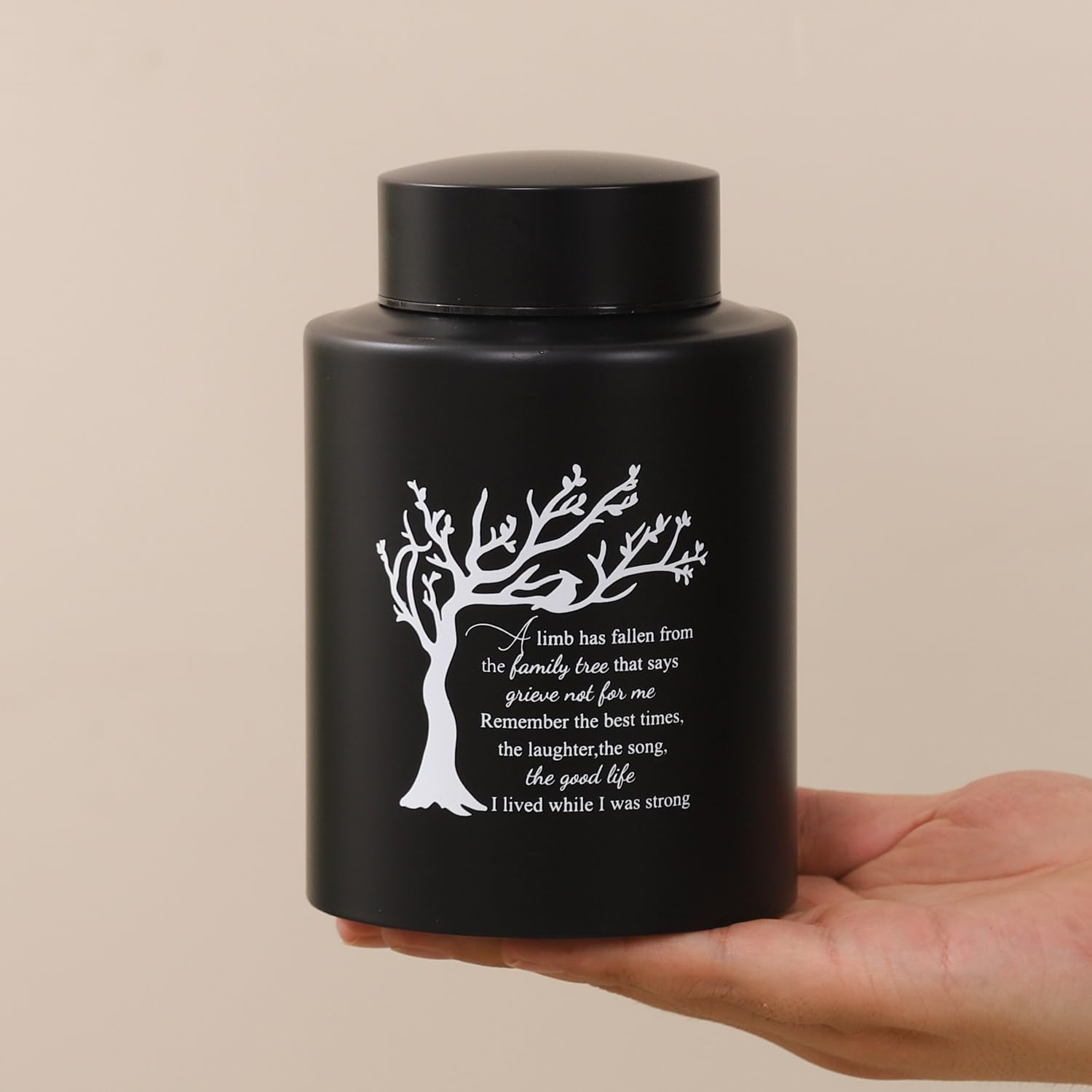 Medium Urns for Human Ashes Up to 60 Cubic Inches Medium Sized Urns for Ashes Adult Male Female Keepsake Cremation Urns for Ashes Stainless Steel (Tree of Life, Black) - Image 6