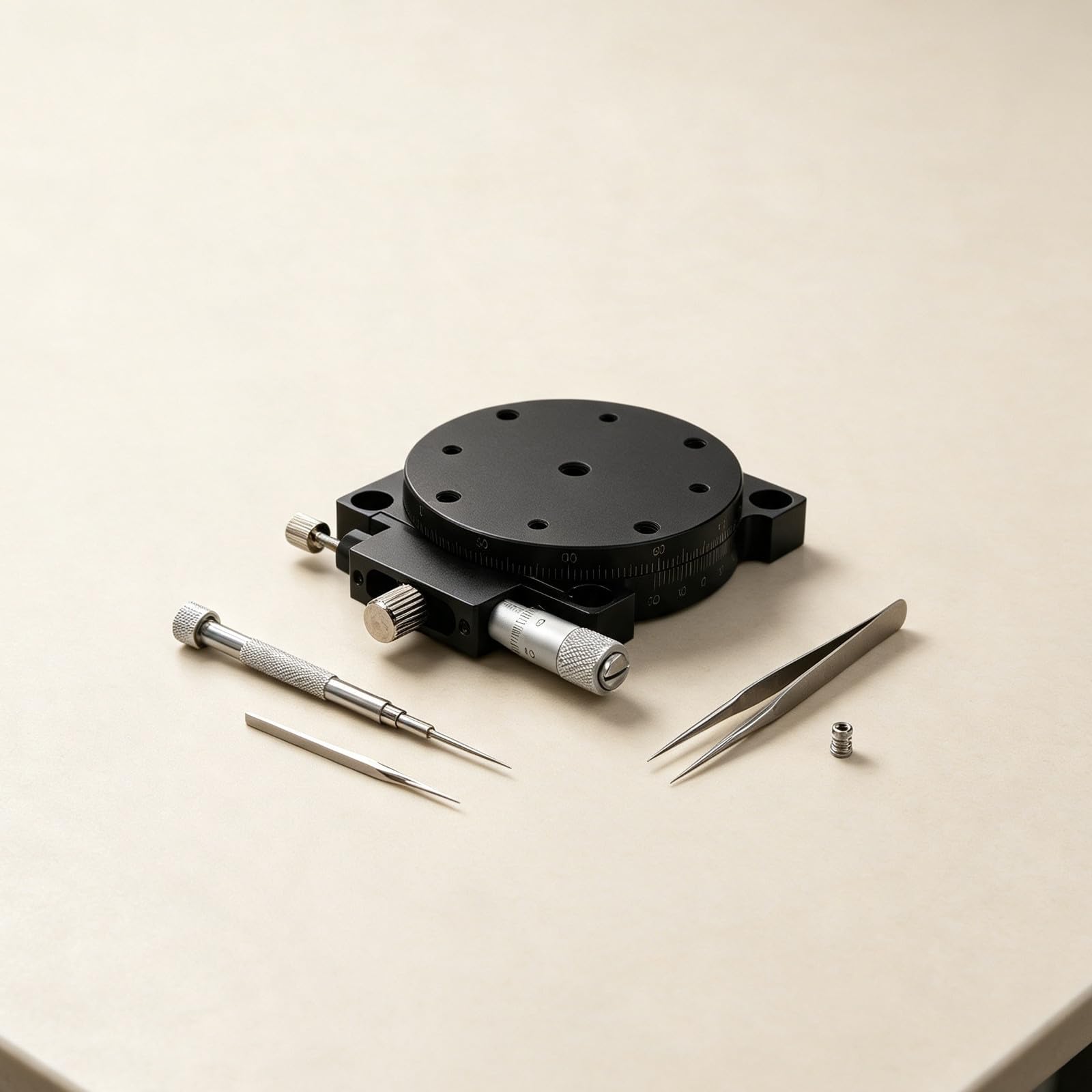 Platine rotative manuelle de précision 60 MM en aluminium noir