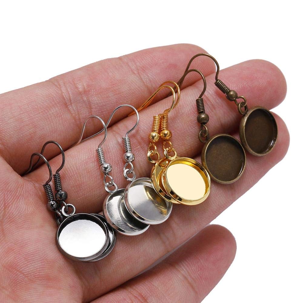 Boucles D'oreilles Pendantes Bronze - Perles Cabochon Quartz Et Améthyste - Geisha