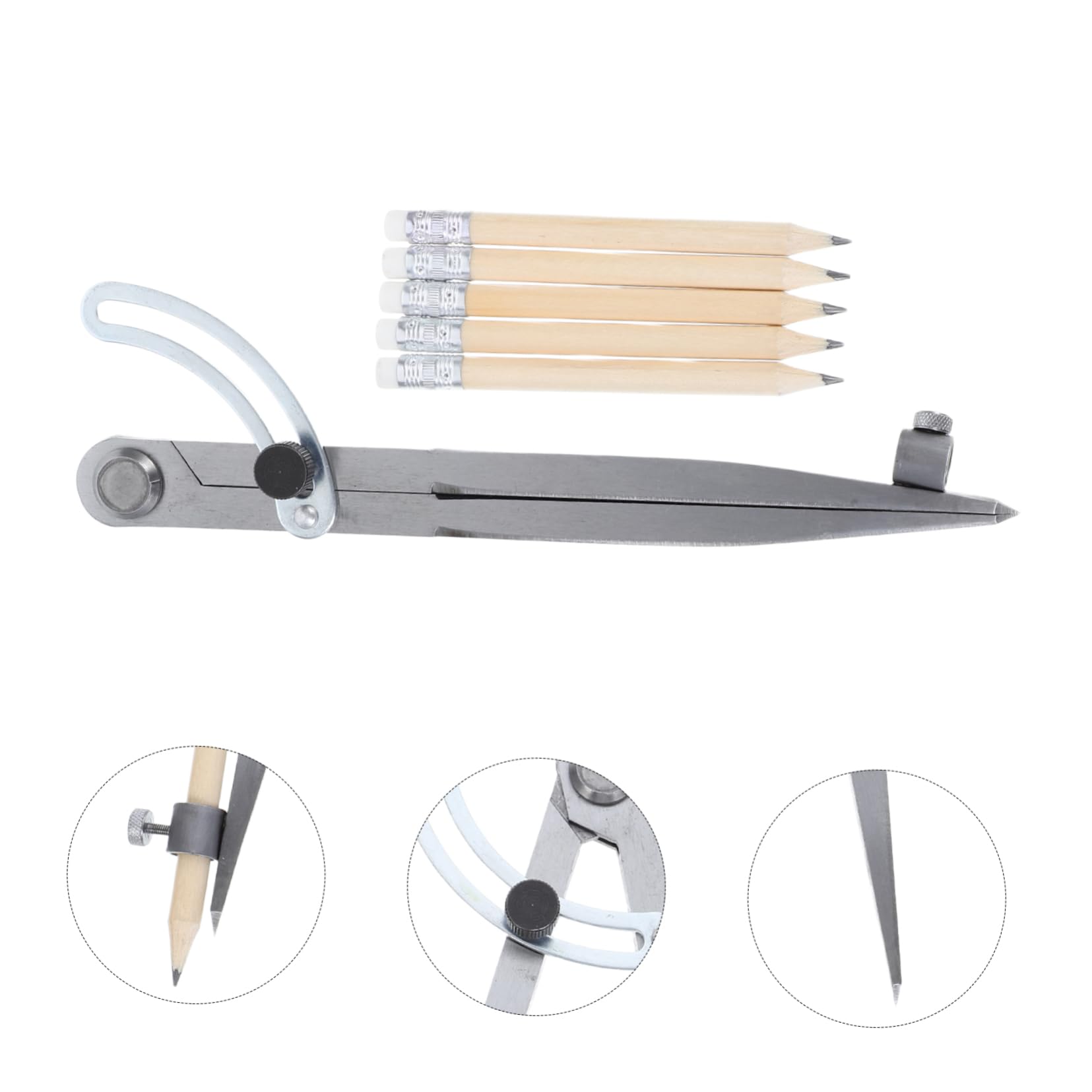 1 Set Compasso Ad Ala Con Portamatita Compasso Per Lavorazione Del Legno Per Disegno Di Precisione Geometria Carpenteria Strumenti Di Misurazione Accurati