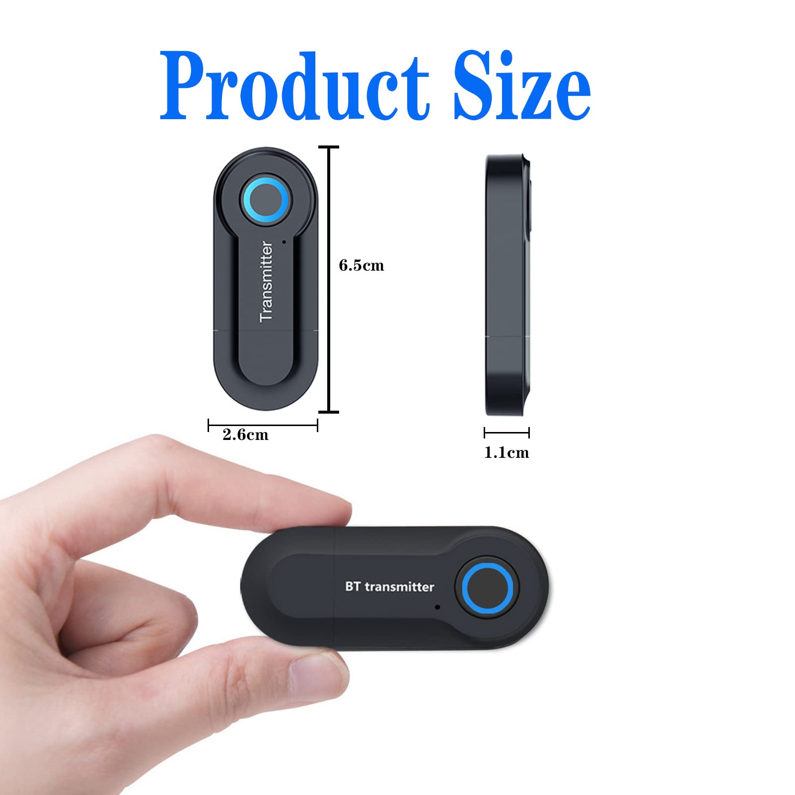 Trasmettitore Bluetooth 5.0, Adattatore Portatile A Bassa Latenza, Audio Stereo Wireless Da 3,5 Mm Per Tv, Cuffie, Mp3, Mp4