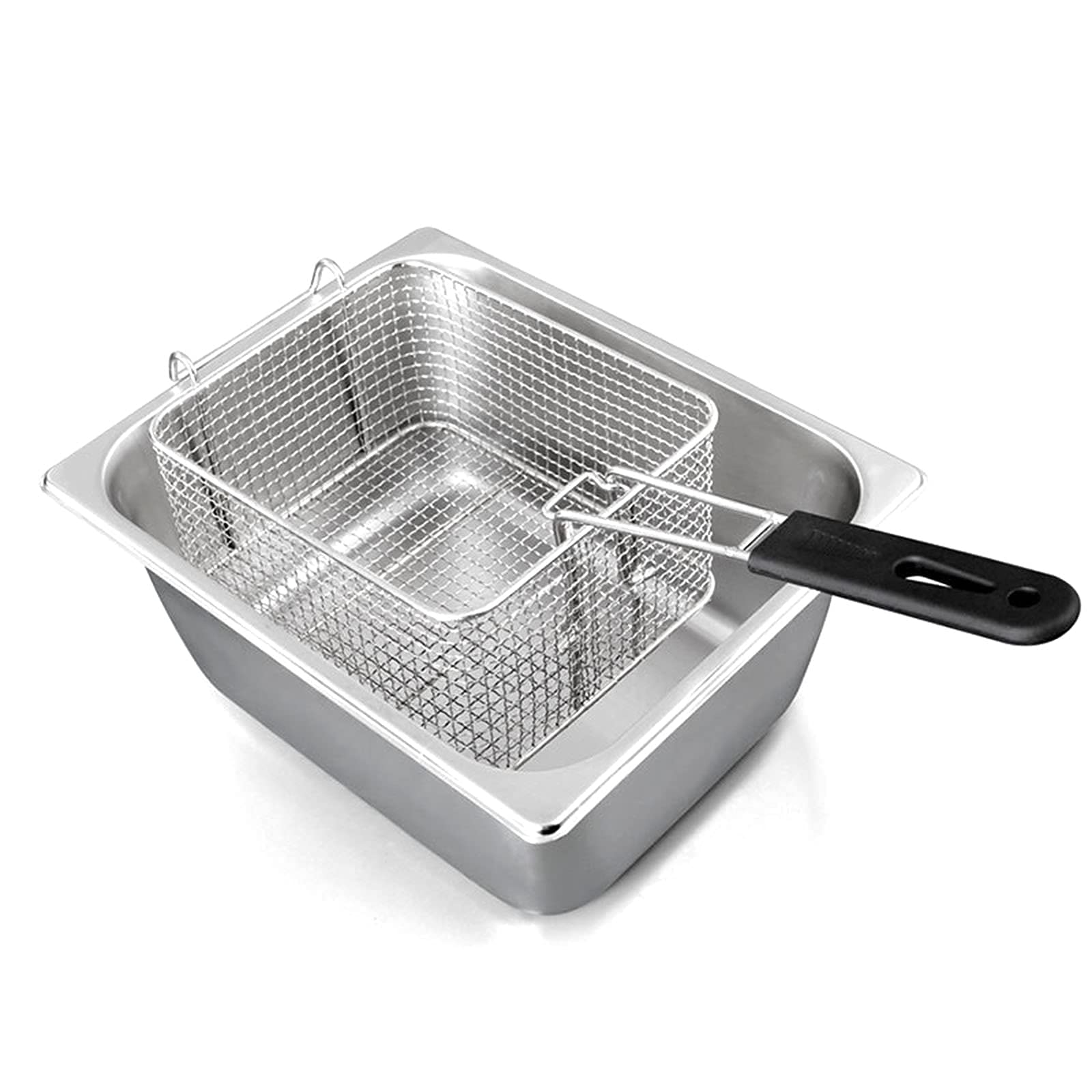 Friggitrice a Gas Professionale, friggitrice semiprofessionale, Serbatoio Olio Singolo da 10 Litri, Potenza di Fuoco Regolabile, friggitrice GPL in Acciaio Inox, Facile da Pulire