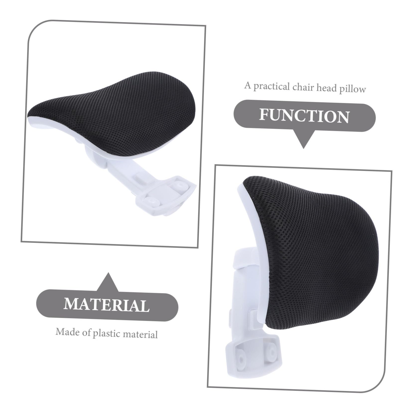 TOYANDONA Reposacabezas Ergonómico Ajustable para Silla de Oficina con Soporte Cervical Accesorio para Silla de Escritorio Diseño Curvado para Protección del Cuello Fácil Instalación y