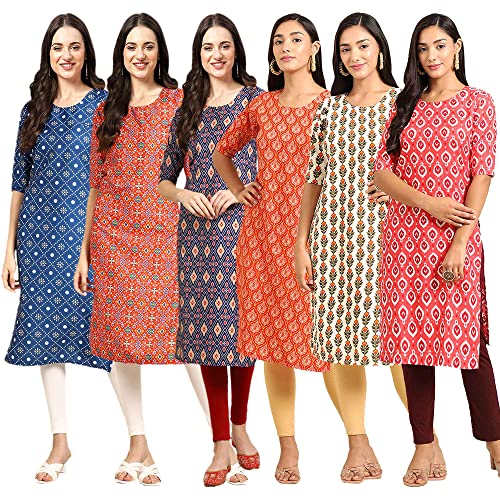 Image of Pinkmint Women's Crepe Digital Printed Straight Kurta