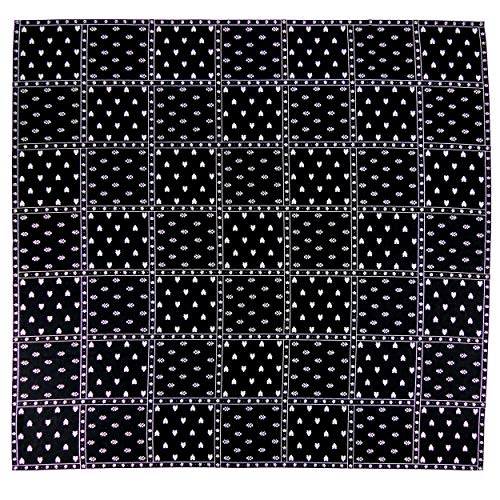 Carré patchwork noir 74x74 cm, foulard rétro intemporel et polyvalent pour un style parisien
