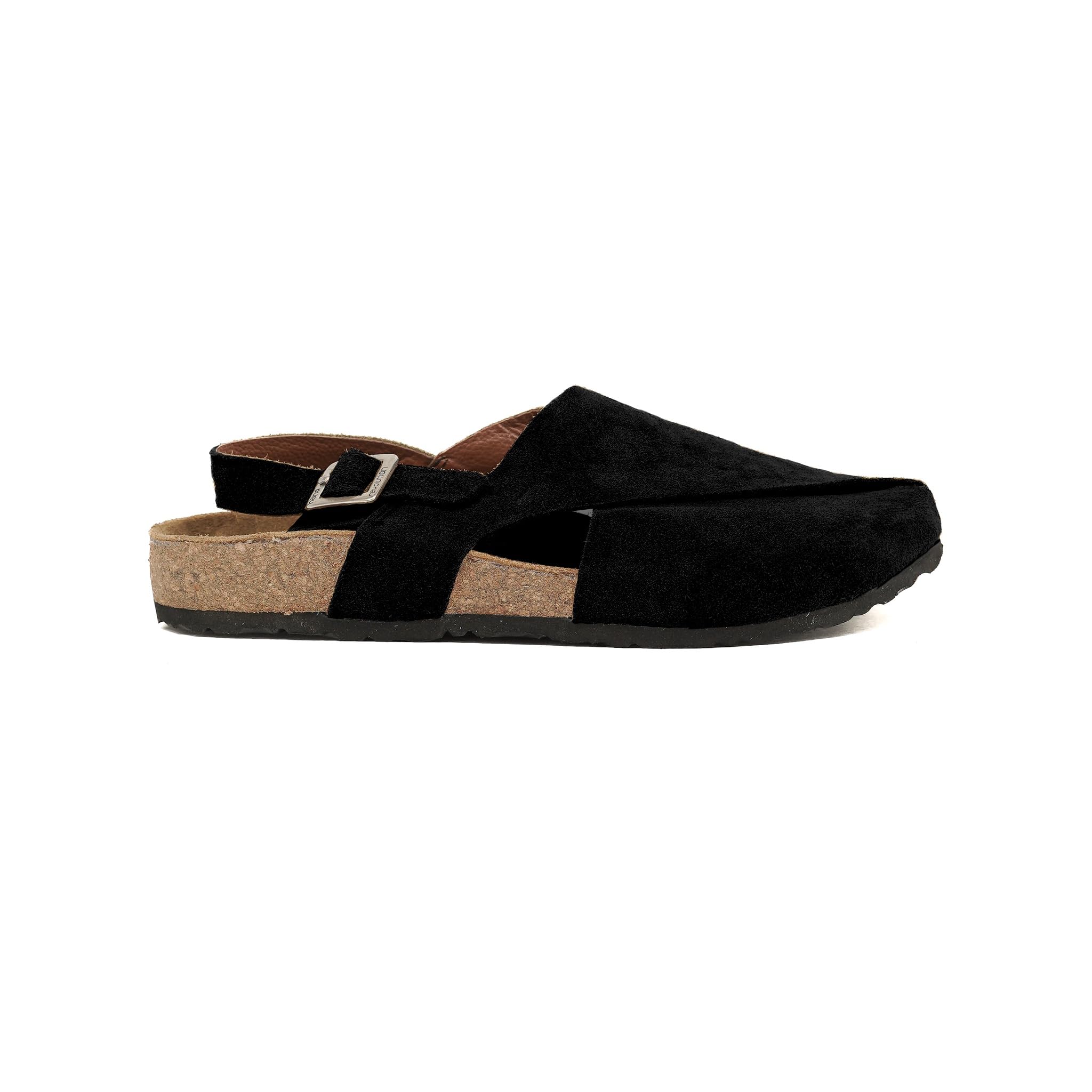 Tantric Black Suede Comfort Sandals for Men |Size 7