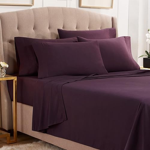 Empyrean Bedding - Juego de sábanas de 6 piezas con correas ajustadas para mayor duración y resistencia, 110 GSM, tejido suave, Microfibra,
