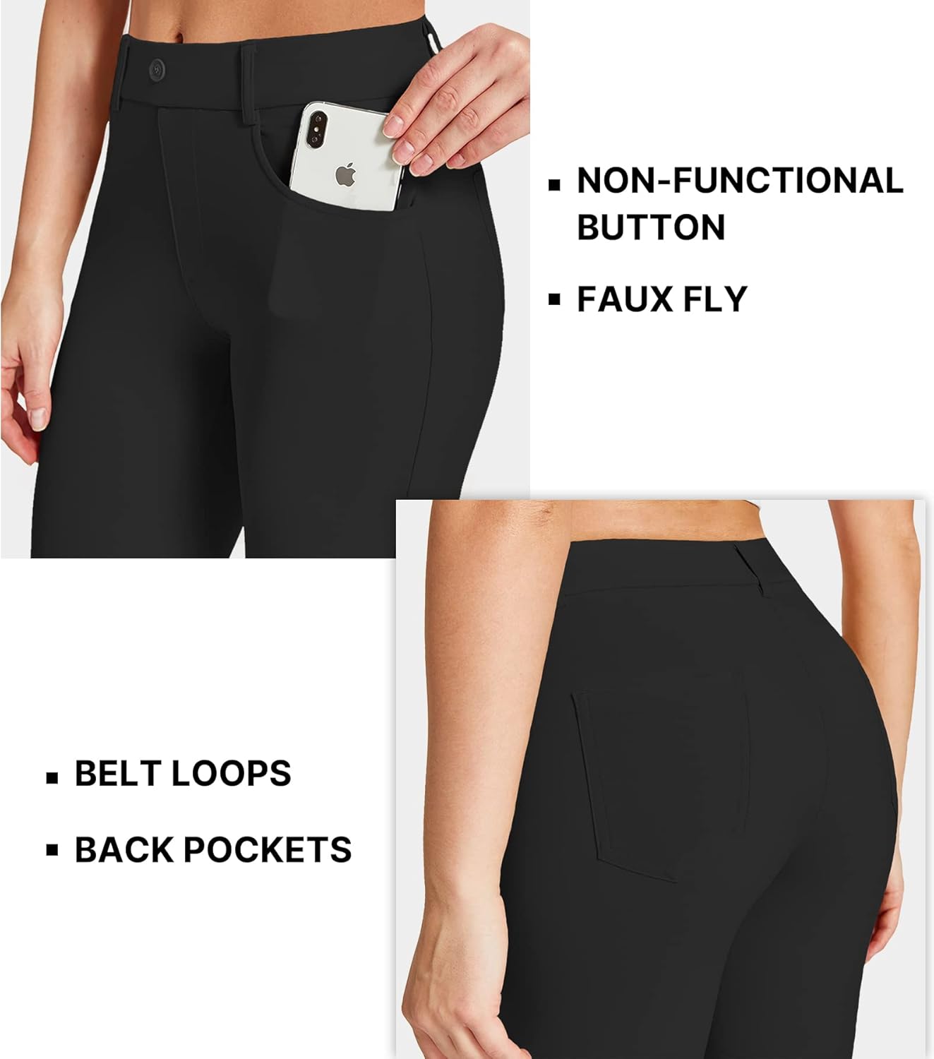 Amoy Women's Dress Pants Straight Leg/Bootcut Stretch Work Pants Slacks Office Business Casual Golf Yoga 4 Pockets - Image 5