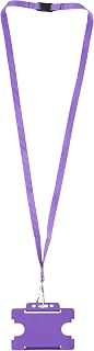 Customcard Neck Lanyard Metal Clip and ID Card Badge Holder - Purple, Purple x 1