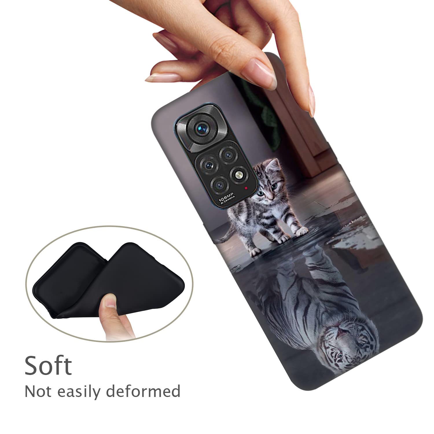Cover Antiurdo TingYR Per Xiaomi Redmi Note 11 4G | Custodia Sottile In TPU Flessibile Con Finitura Opaca | Grigio