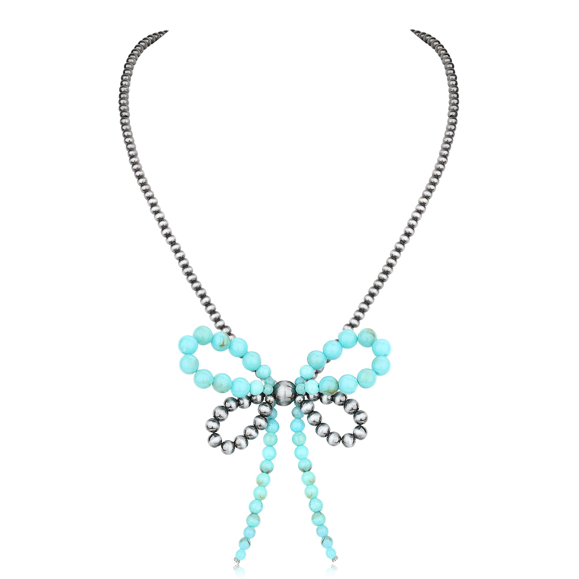 Navajo Pearl Bow Necklace Western Jewelry for Women Cowgirl Turquoise Necklaces Jewelry