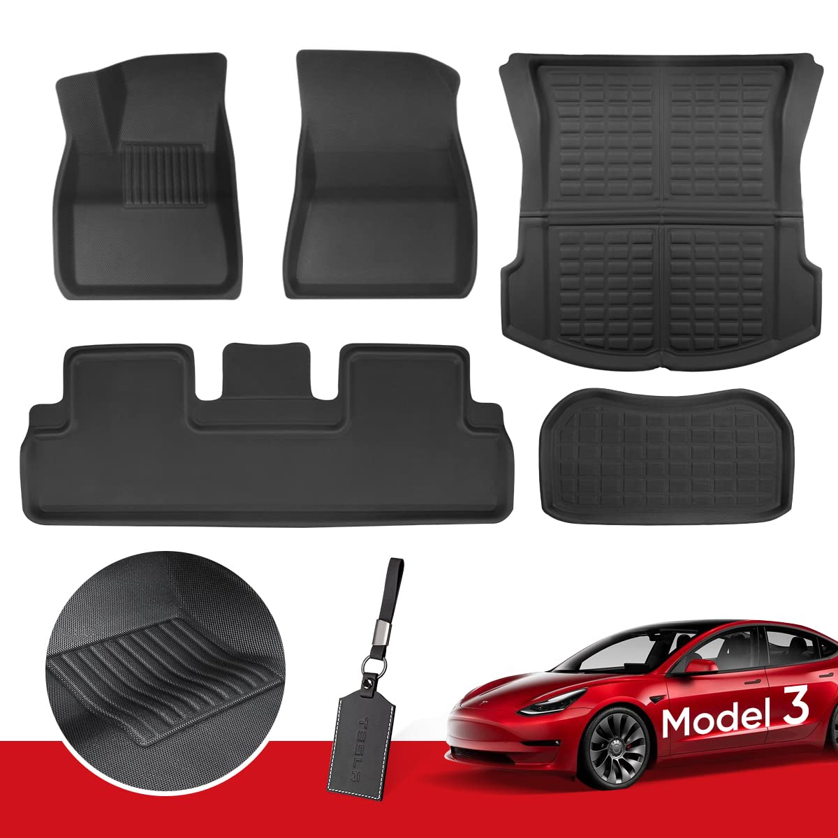 Buy Tesla Model 3 Floor Mats Custom Fit for 20232019, Foxpark Tesla