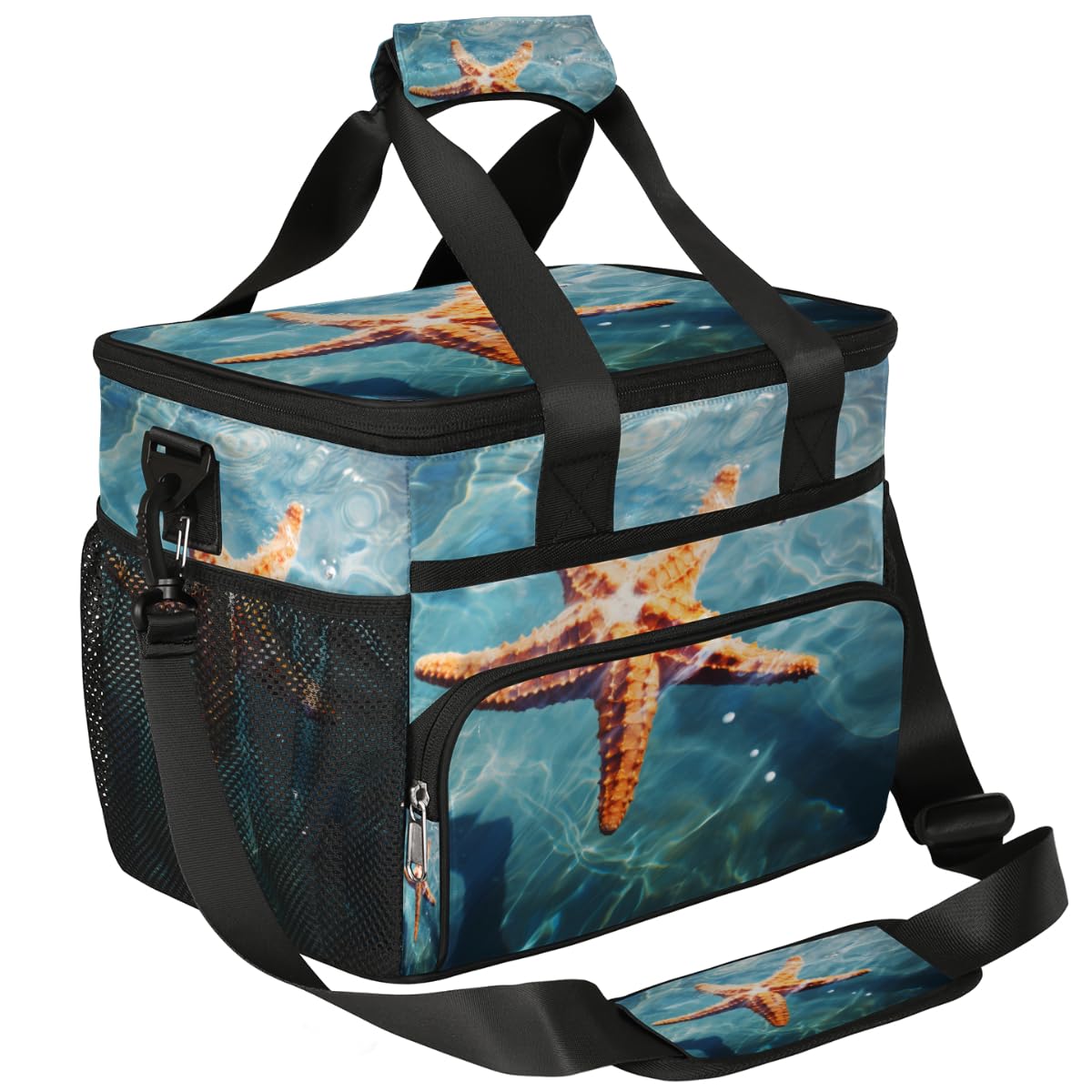 Starfish Insulated Picnic Backpack Lunch Box for Women Men Picnic Basket Tote Lunch Bag Picnic Bag Portable Lunch Bags for Picnic, Beach, Work, Trip,Office, Camp Sea Starfish