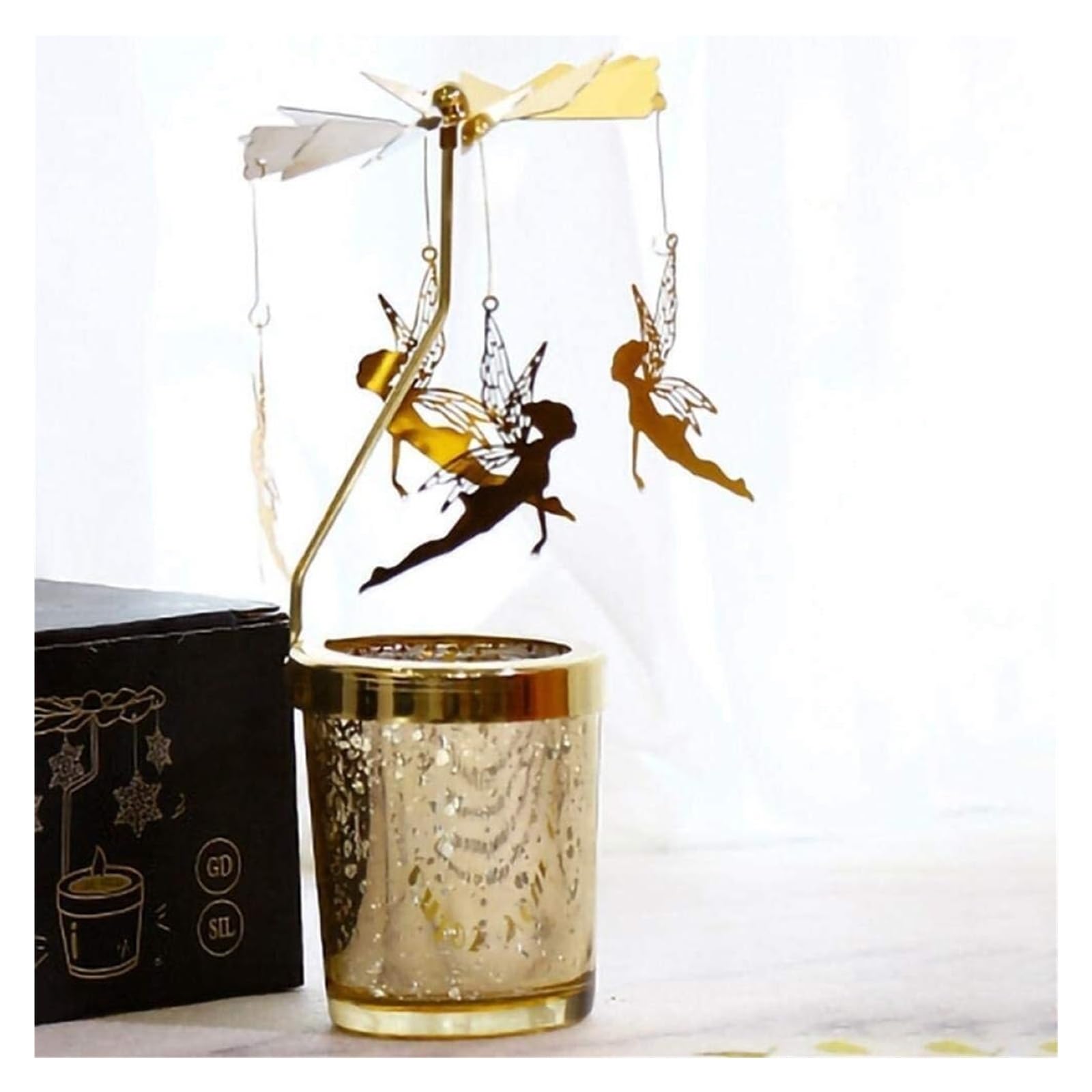 Świeczniki Uchwyty Świecznik Metal Deer Party Romantyczny wiatrak Świeczniki Wiszące Tealight Obróć Ślubny wystrój domu Xmas Lichtarze