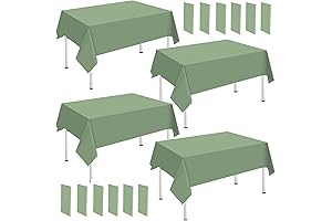 Whaline Sage Green Plastic Tablecloth: Elevate Your Party Décor